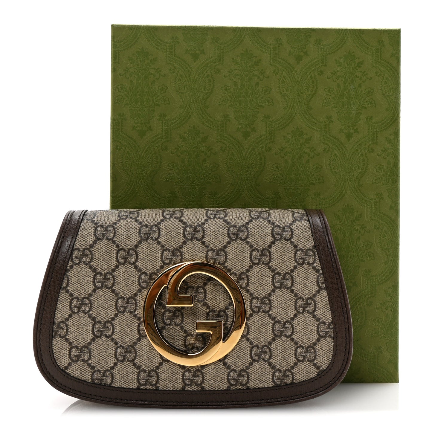 GG Supreme Monogram Textured Dollar Calfskin Blondie Belt Bag 95 38 Beige Ebony New Acero