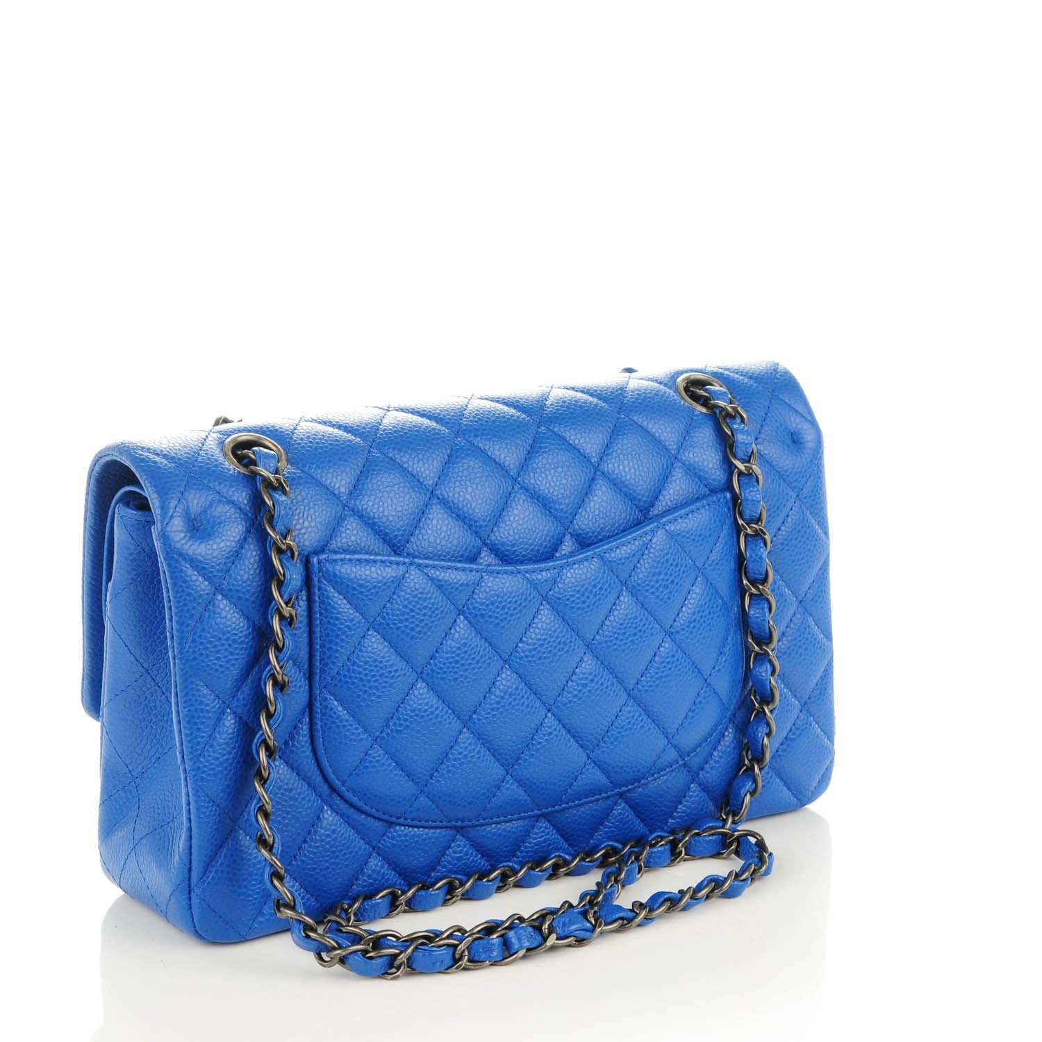 Chanel Caviar Quilted Medium Double Flap Blue 3 of 8