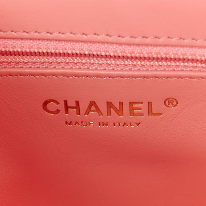 Chanel Shiny Aged Calfskin Quilted Nano Kelly Shopper Coral Pink 6 of 11