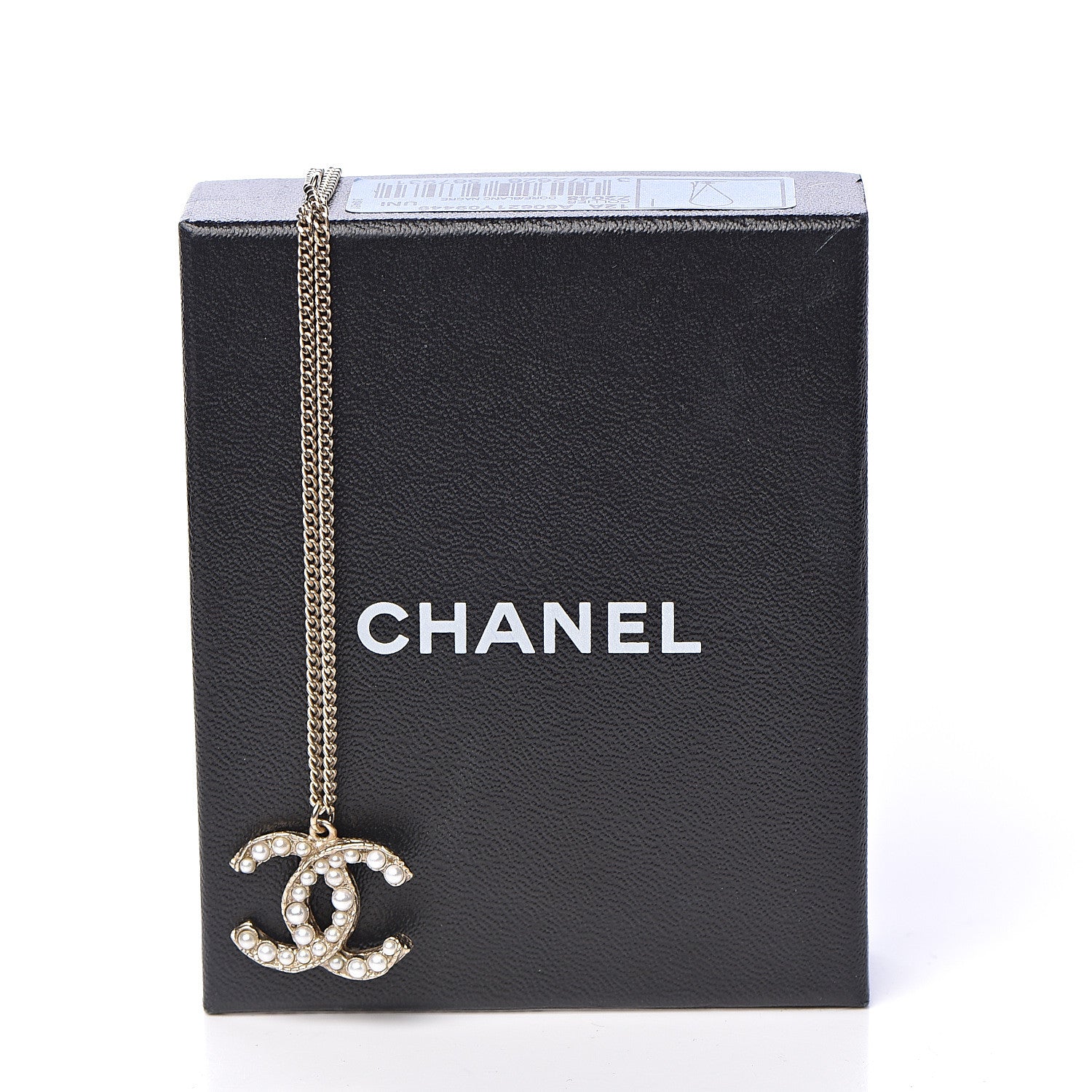 Chanel Pearl Crystal CC Pendant Necklace Gold 6 of 6
