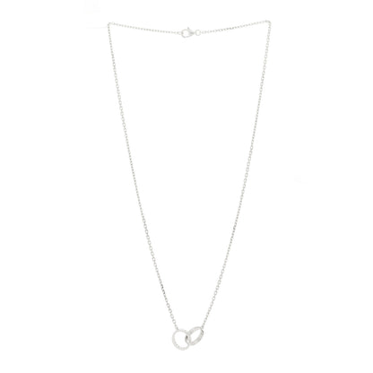 Cartier 18K White Gold Diamond Interlocking LOVE Necklace 4 of 9