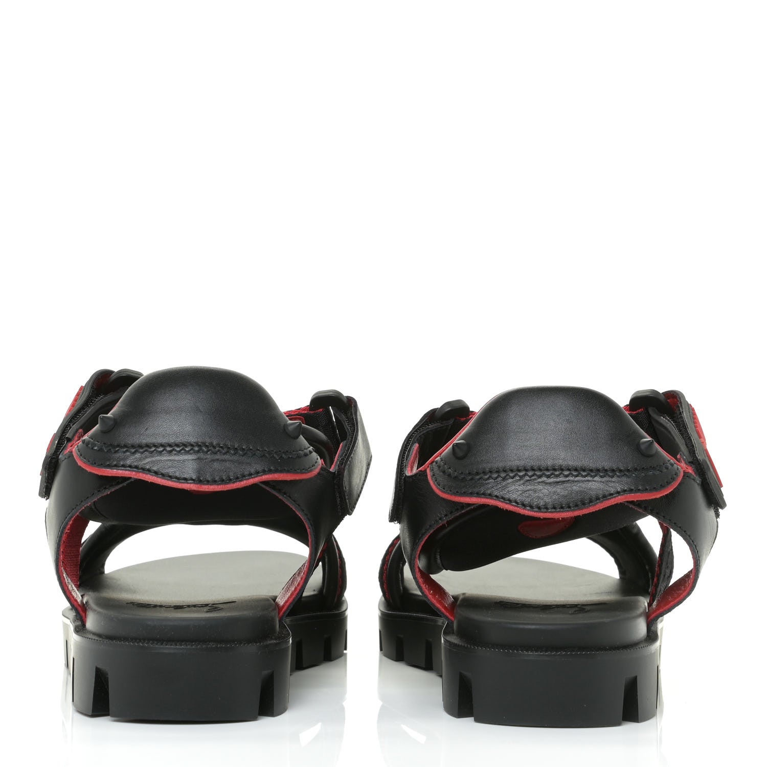 Christian Louboutin Calfskin Velcrissimo Flat Sandals 38.5 Black 5 of 15