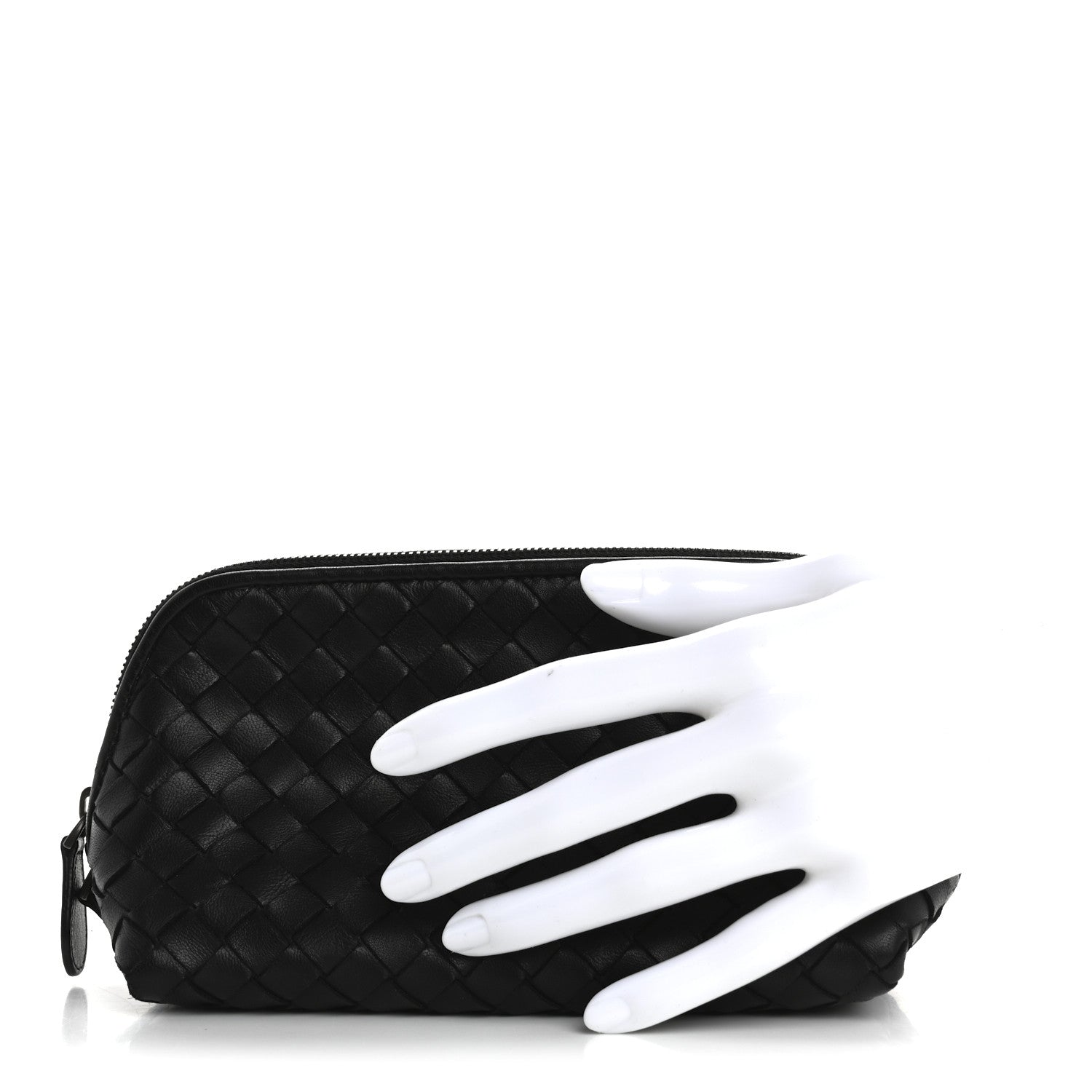 Bottega Veneta Nappa Intrecciato Small Cosmetic Pouch Black 2 of 7