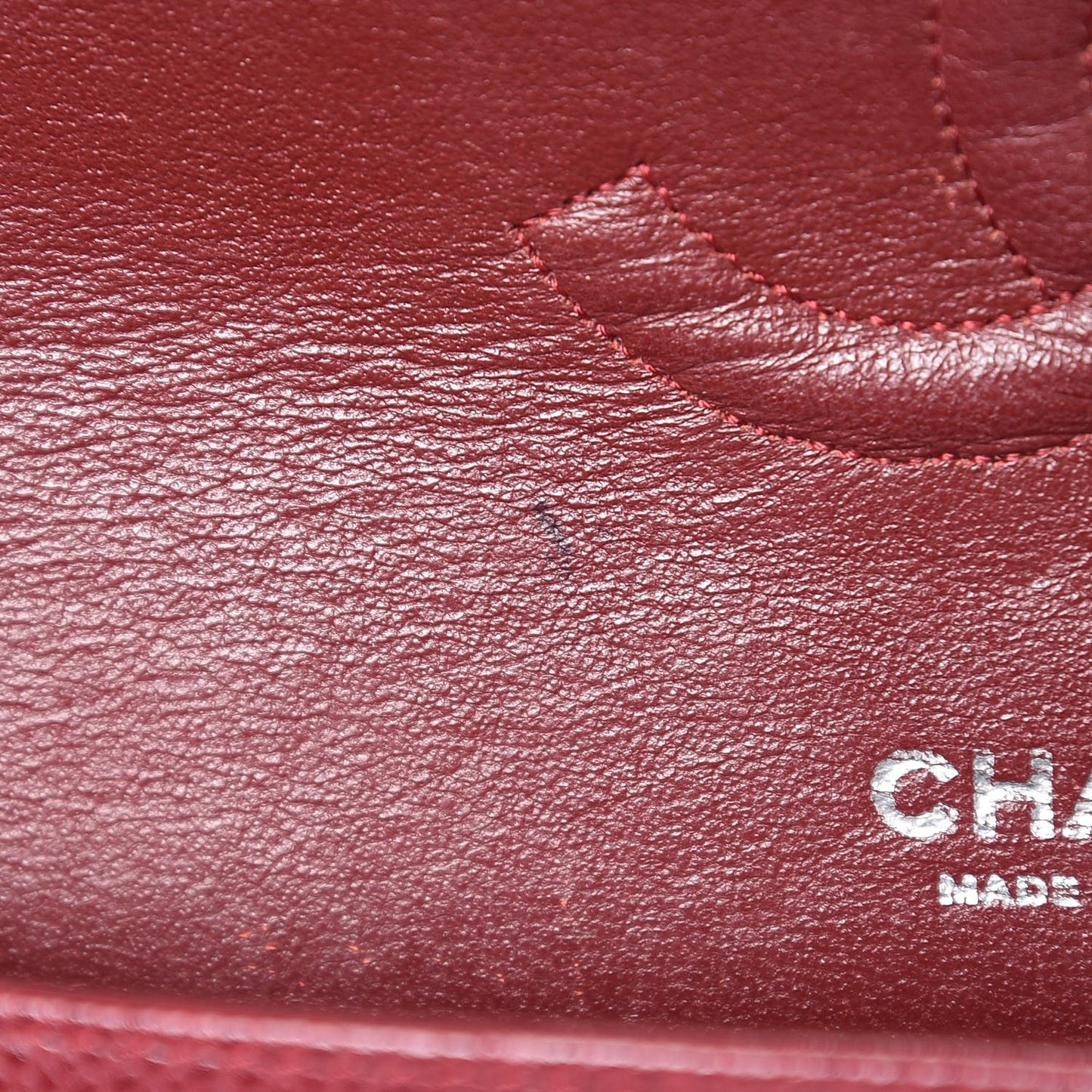 Caviar Quilted Medium Double Flap Dark Red