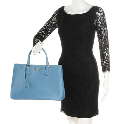 Prada Saffiano Lux Large Tote Aviazione 2 of 11