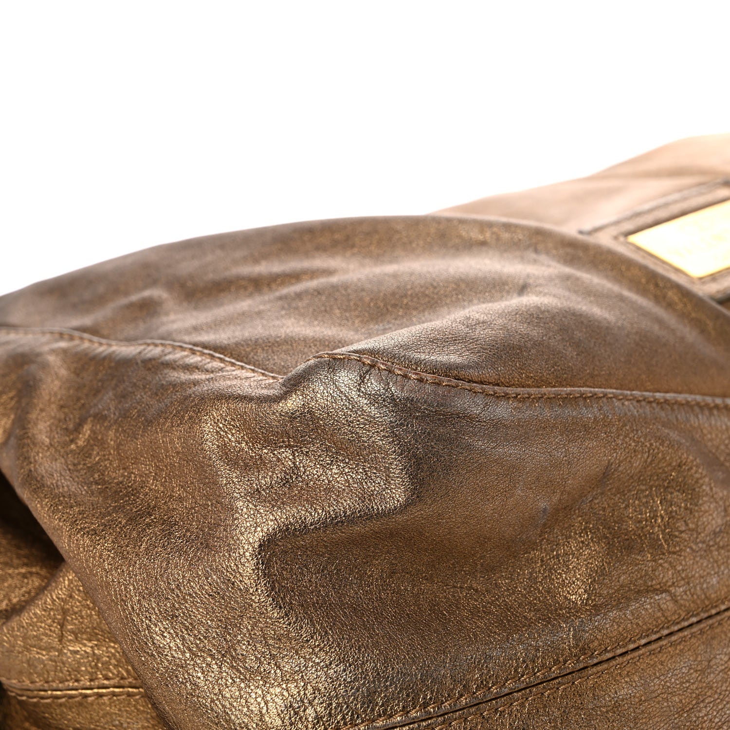 Valentino Garavani Metallic Calfskin Small Nuage Bow Hobo Gold 7 of 14