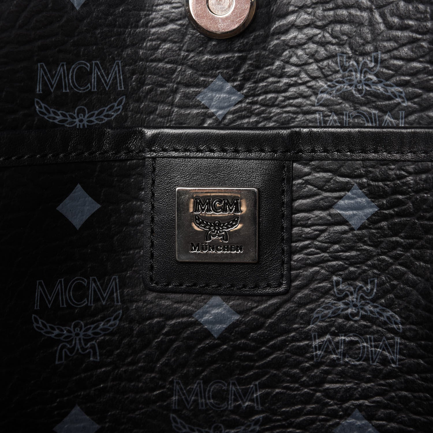 MCM Visetos Shopping Tote Black 8 of 9