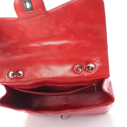 Chanel Patent Quilted Jumbo Single Flap Red 5 of 11