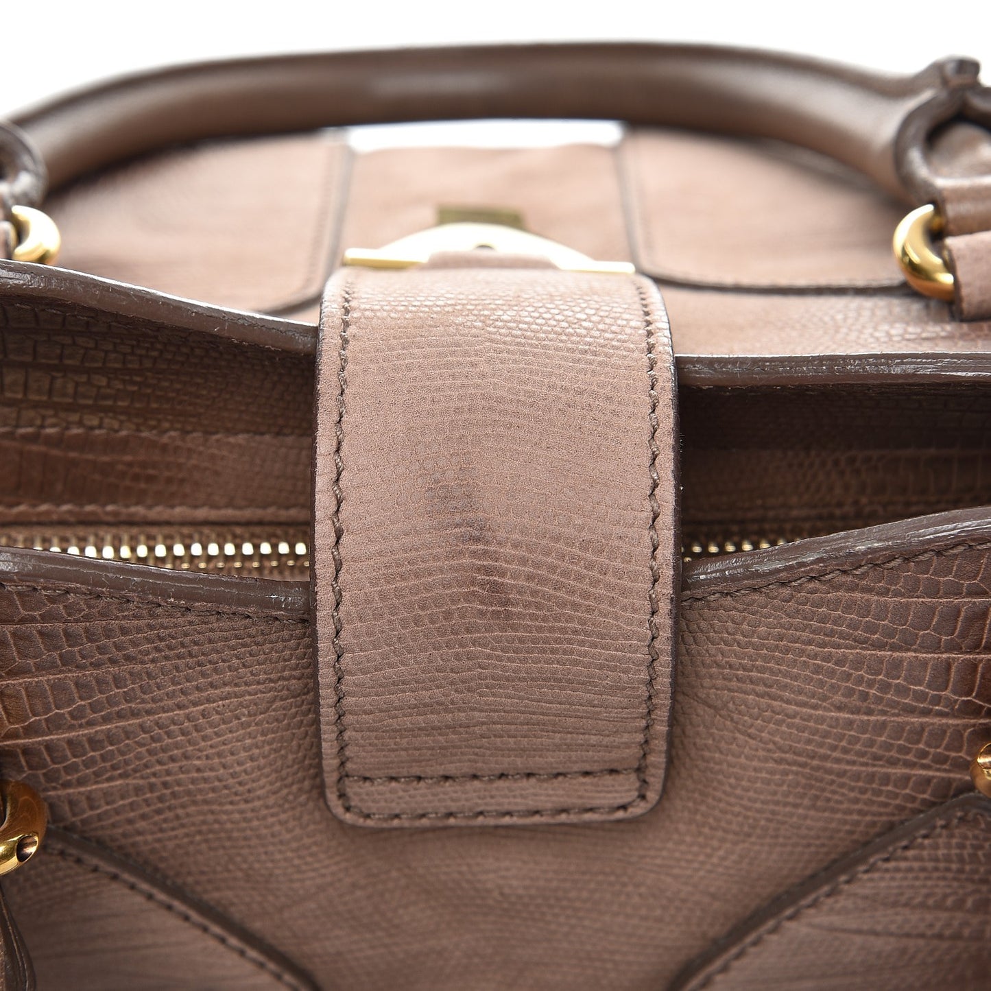 Lizard Calfskin Embossed Medium Cabas ChYc Brown