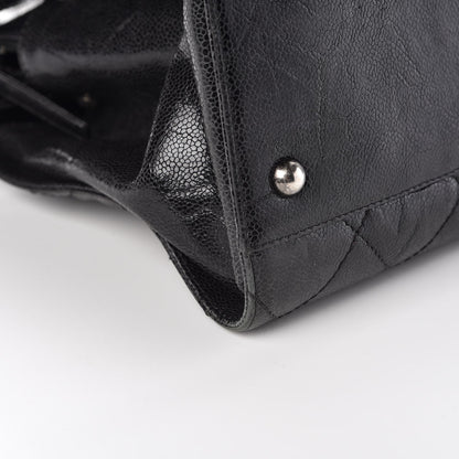 Chanel Crumpled Grained Calfskin Quilted CC Crave Tote Black 11 of 13