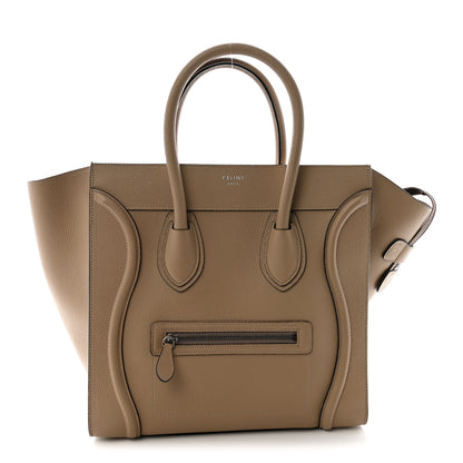 Celine Drummed Calfskin Mini Luggage Dune 1 of 9