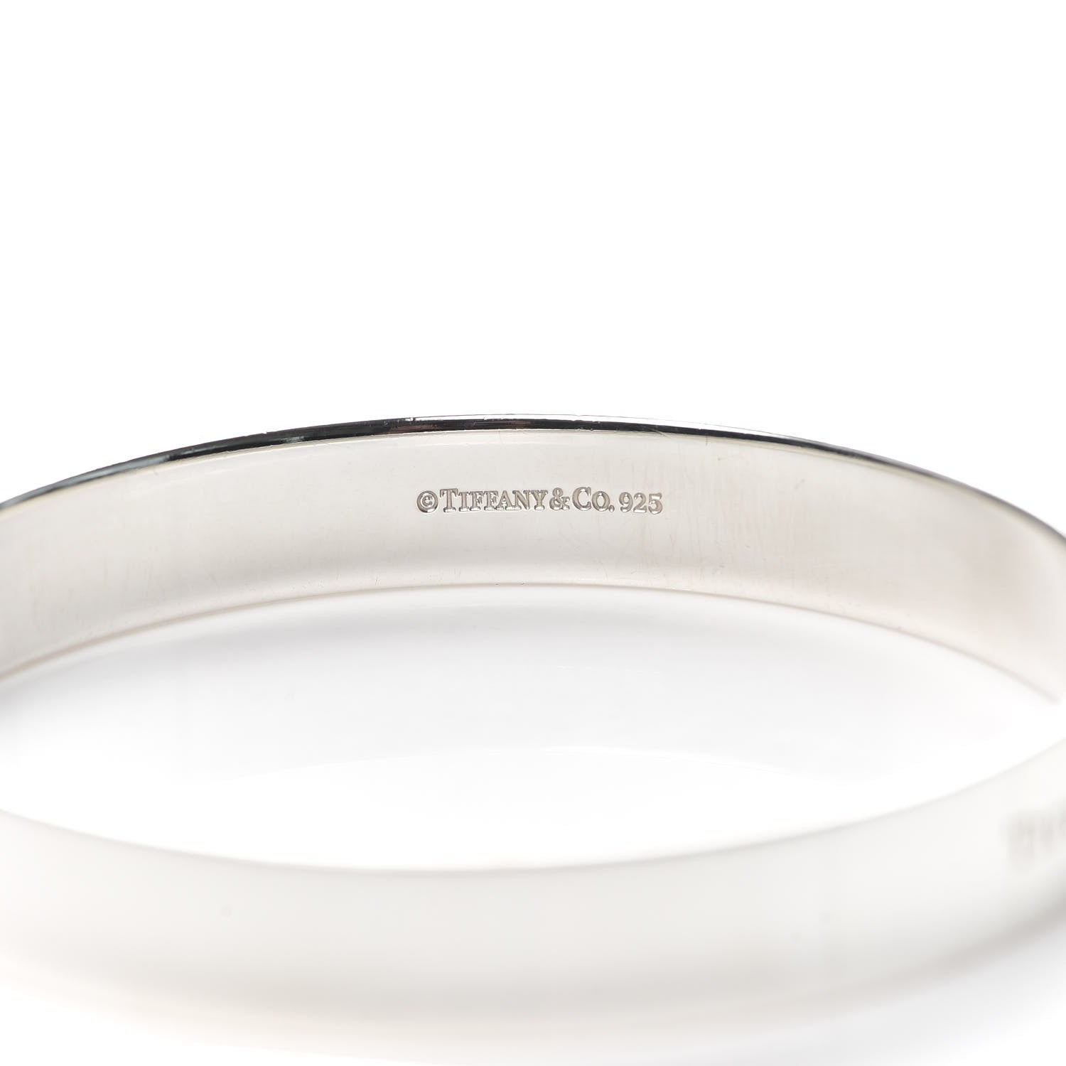 Tiffany Sterling Silver Diamond Narrow Locks Bangle Bracelet 4 of 4