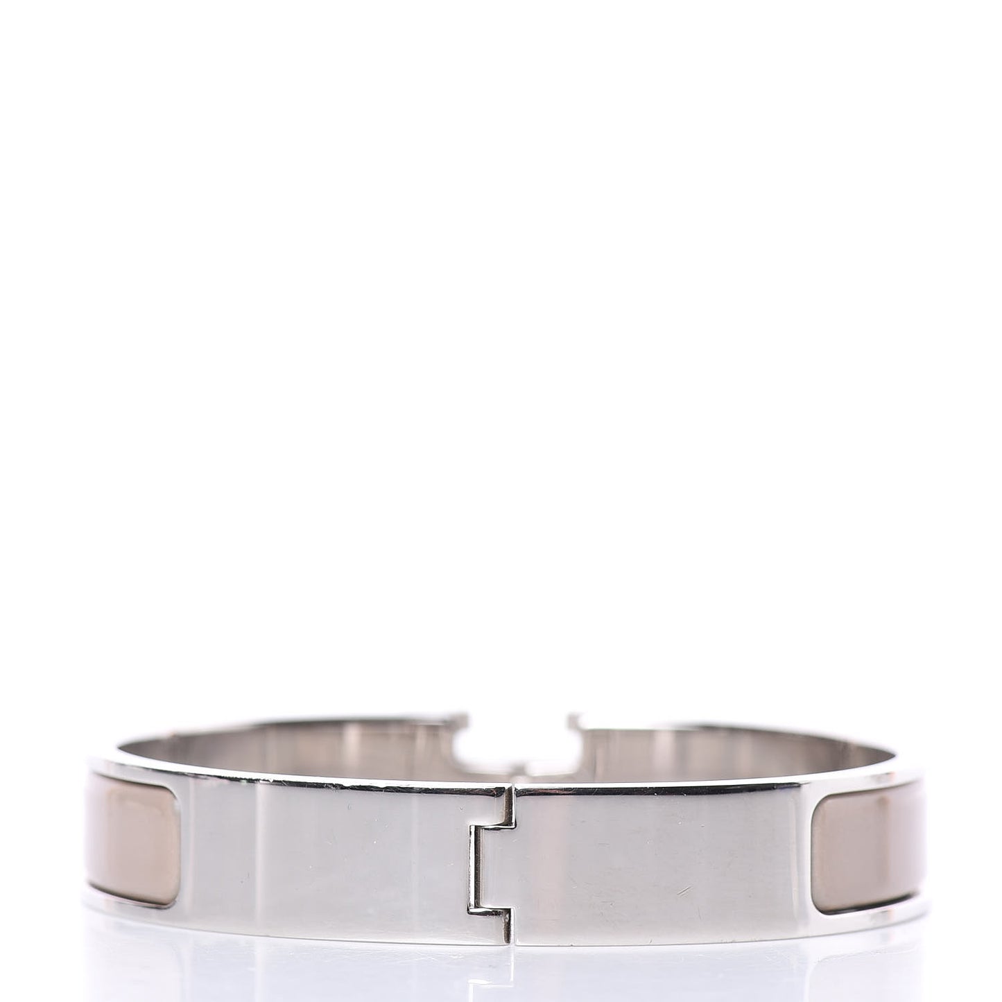 Enamel Narrow Clic Clac H Bracelet GM Marron Glace