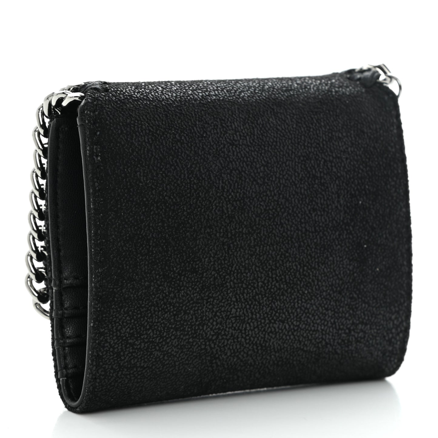 Shaggy Deer Small Falabella Flap Wallet Black