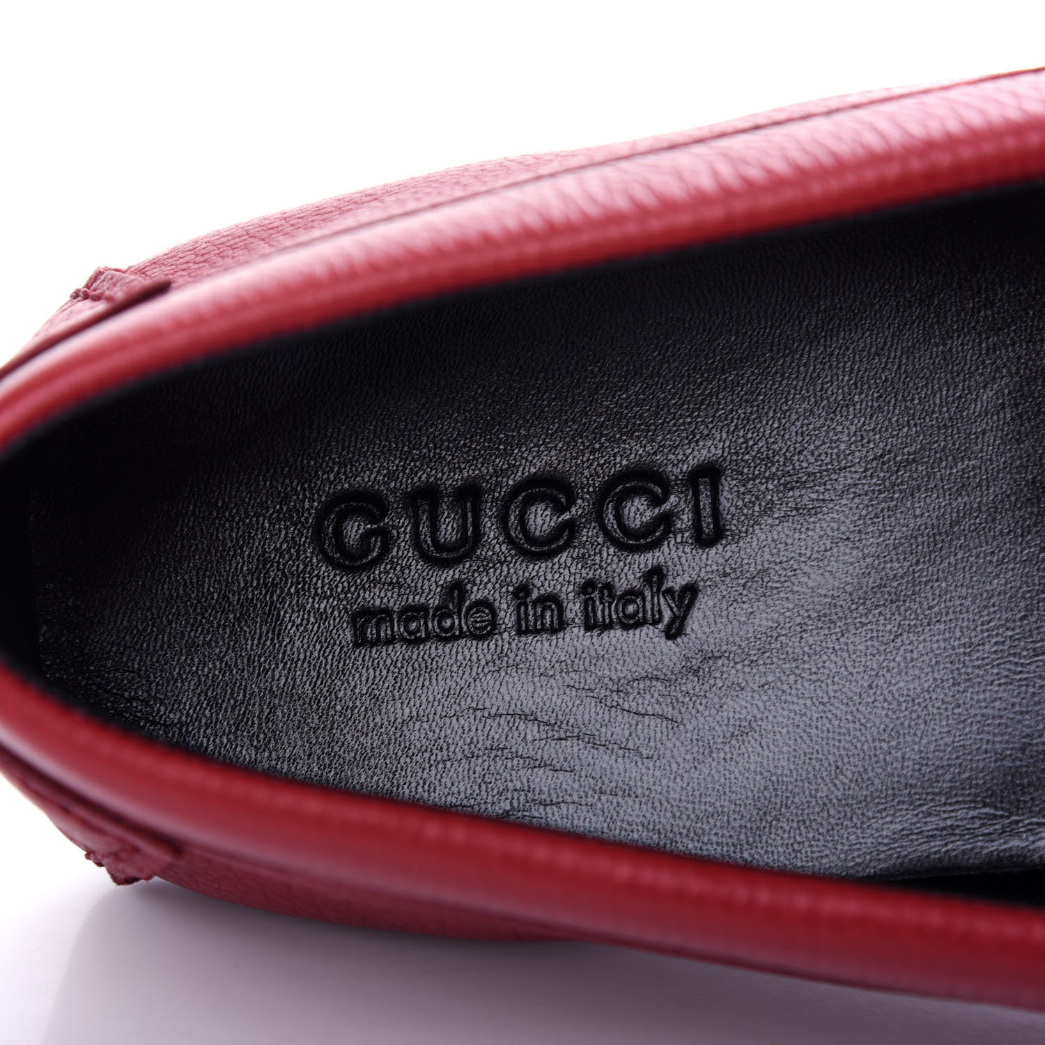 Gucci Calfskin Web Mens Driver Loafers 10 Red 8 of 10