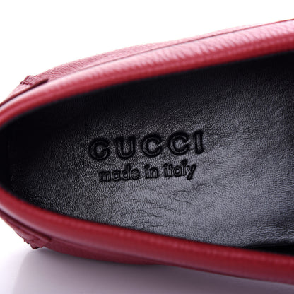 Gucci Calfskin Web Mens Driver Loafers 10 Red 8 of 10