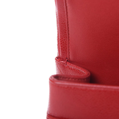 Chanel Caviar Quilted Jumbo Double Flap Red 11 of 13
