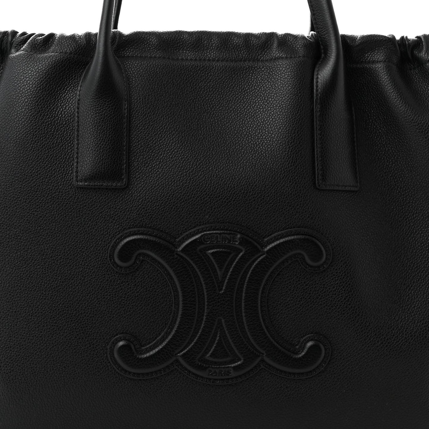 Smooth Calfskin Cuir Triomphe Cabas Drawstring Black