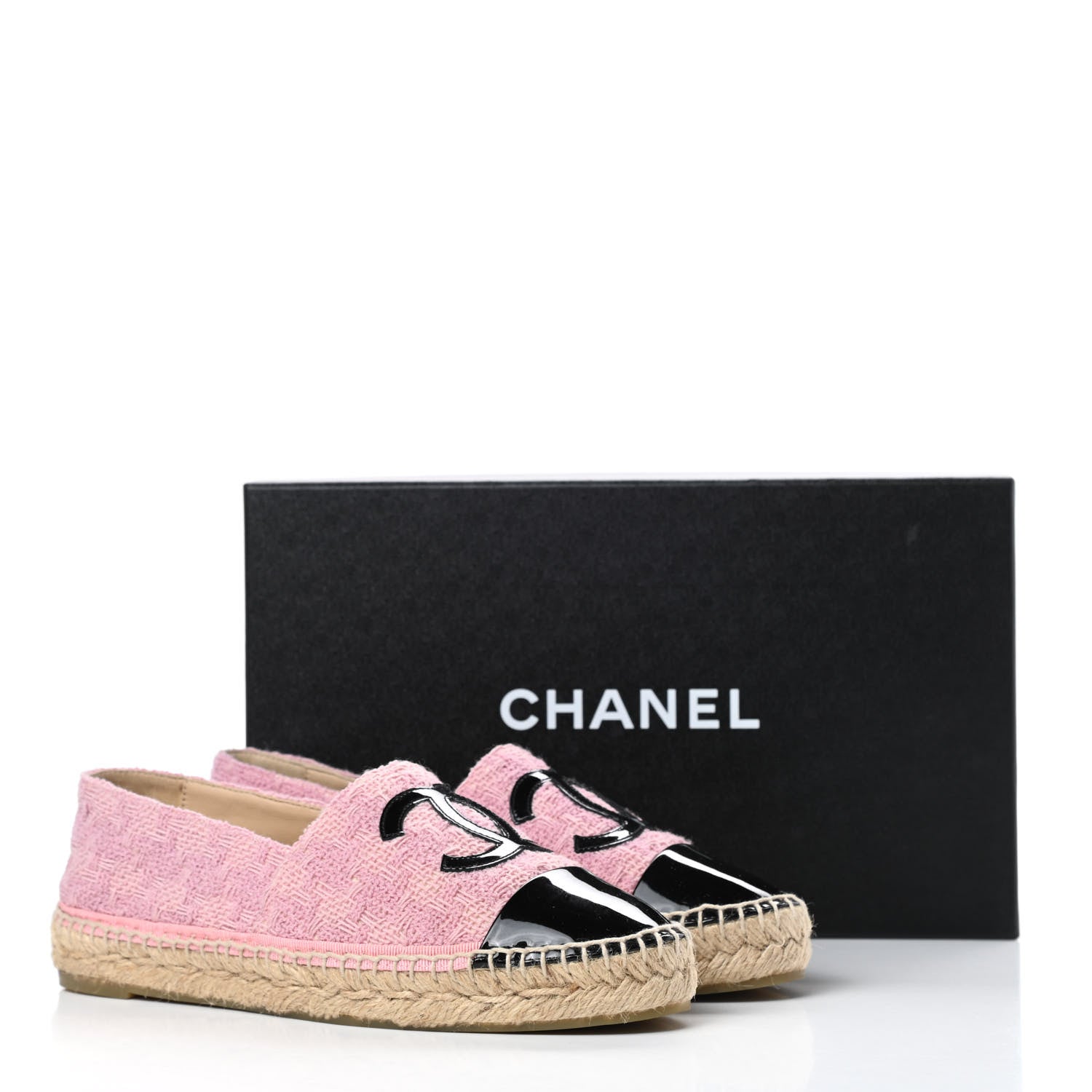 Chanel Linen CC Espadrilles 37 Pink Black 11 of 11