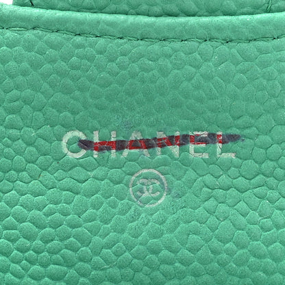 Chanel Iridescent Caviar Quilted Flap Zip Card Holder Green 7 of 13