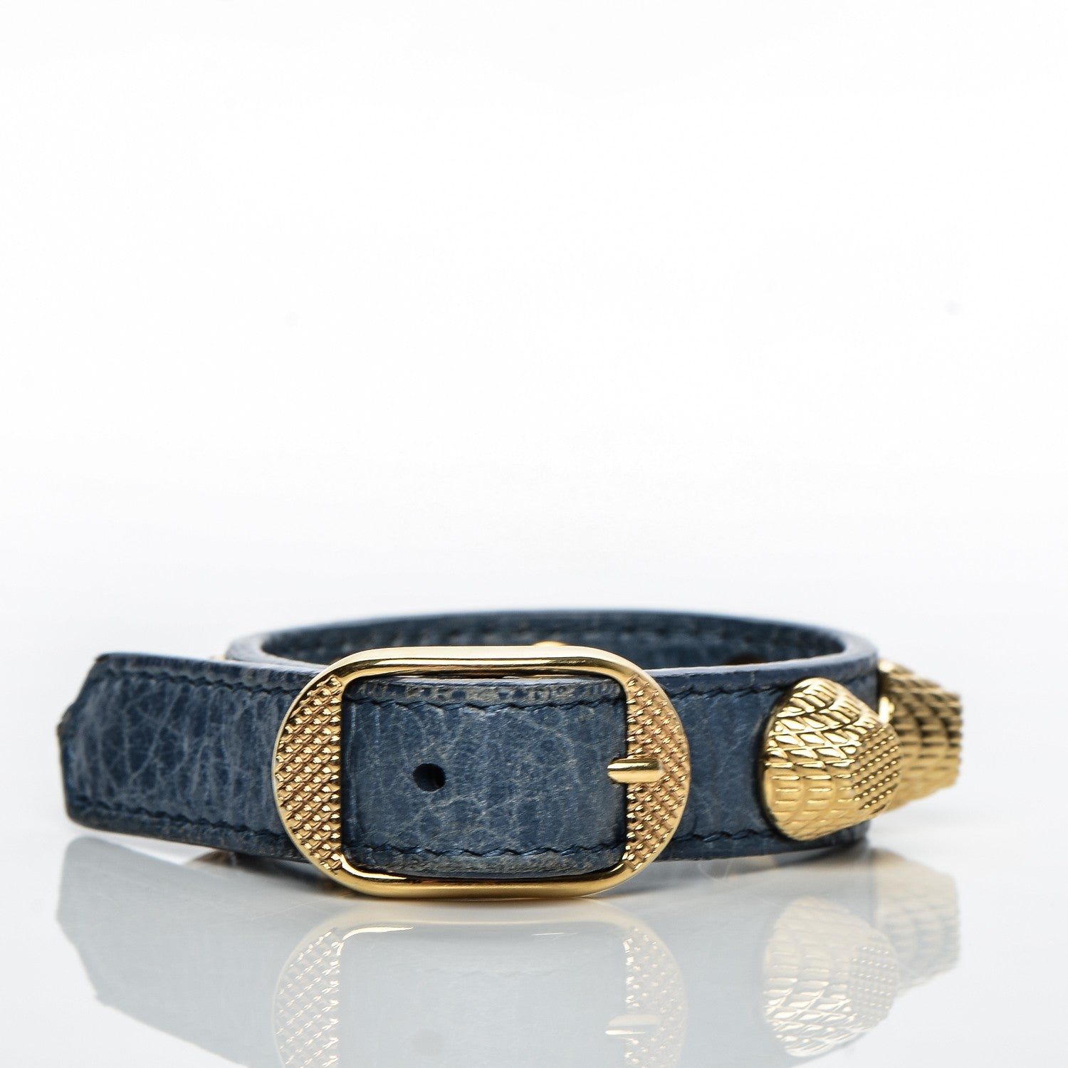 Balenciaga Agneau Giant 12 Gold Hardware Stud Bracelet S Bleu 3 of 5