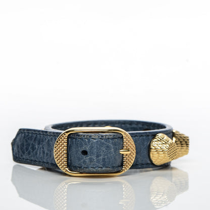 Balenciaga Agneau Giant 12 Gold Hardware Stud Bracelet S Bleu 3 of 5