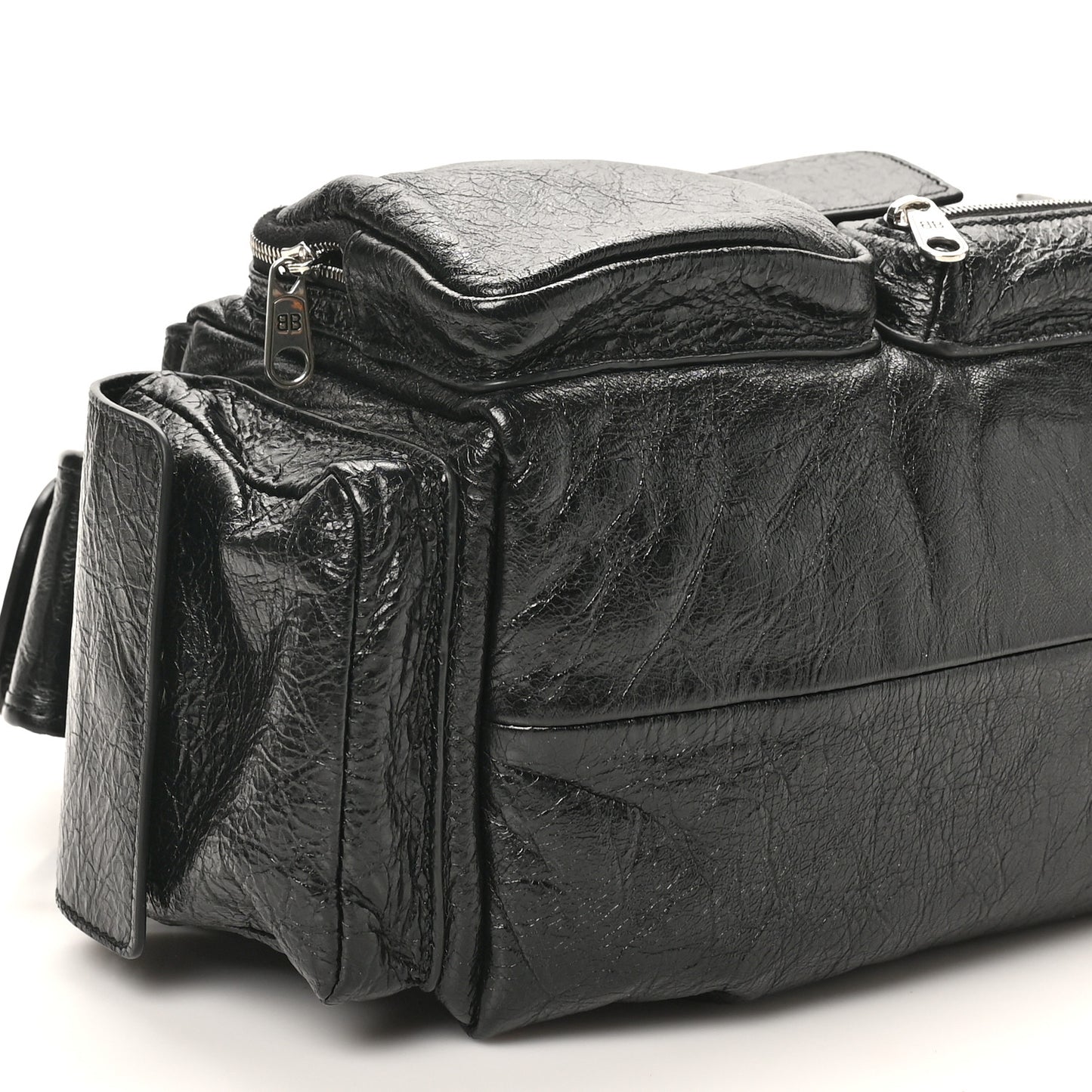 Agneau Arena Men's Superbusy Small Sling Zip Shoulder Bag Black