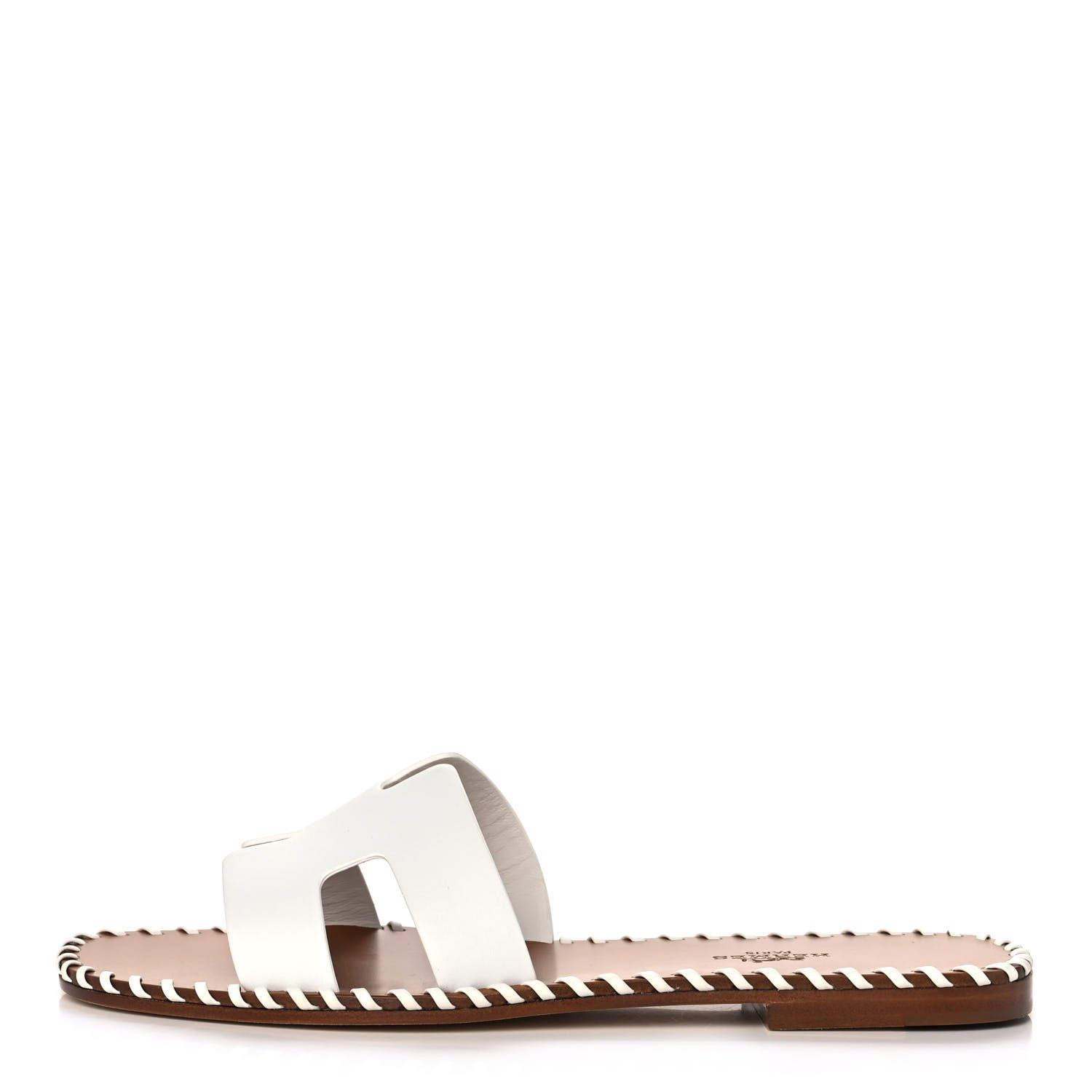 Hermes Box Calfskin Braided Oran Sandals 36.5 White 1 of 10