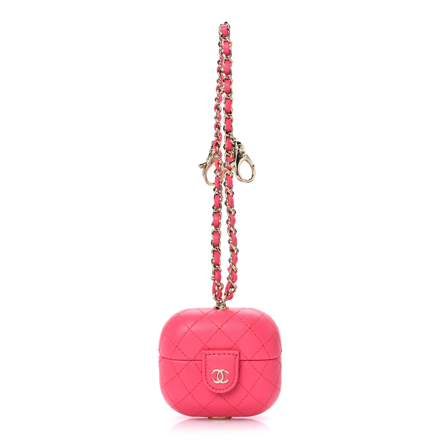 Chanel Lambskin Quilted Airpods Pro Case With Chain Pink 1 of 9