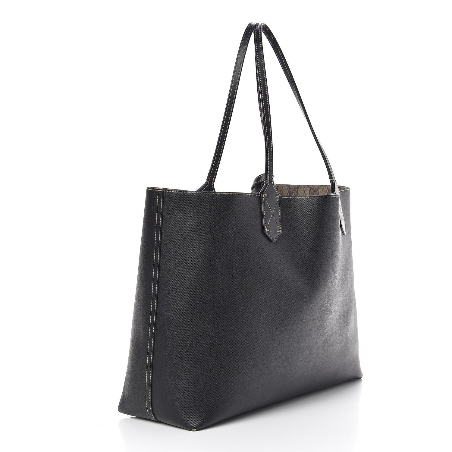 Gucci Calfskin GG Supreme Monogram Medium Reversible Tote Black 6 of 25