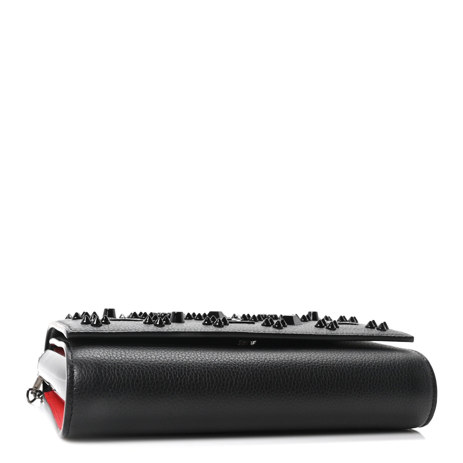 Christian Louboutin Calfskin Spikes Loubinthesky Paloma Clutch Black 4 of 11