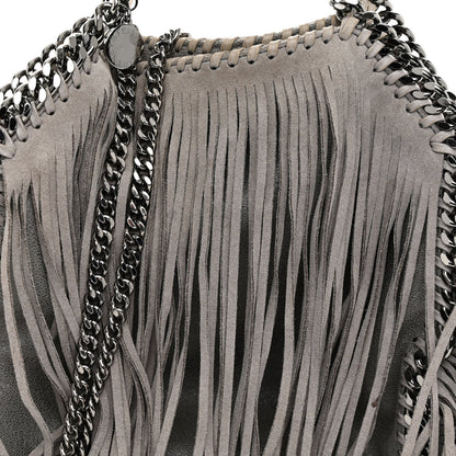 Stella McCartney Shaggy Deer Fringe Mini Falabella Tote Grey 7 of 9