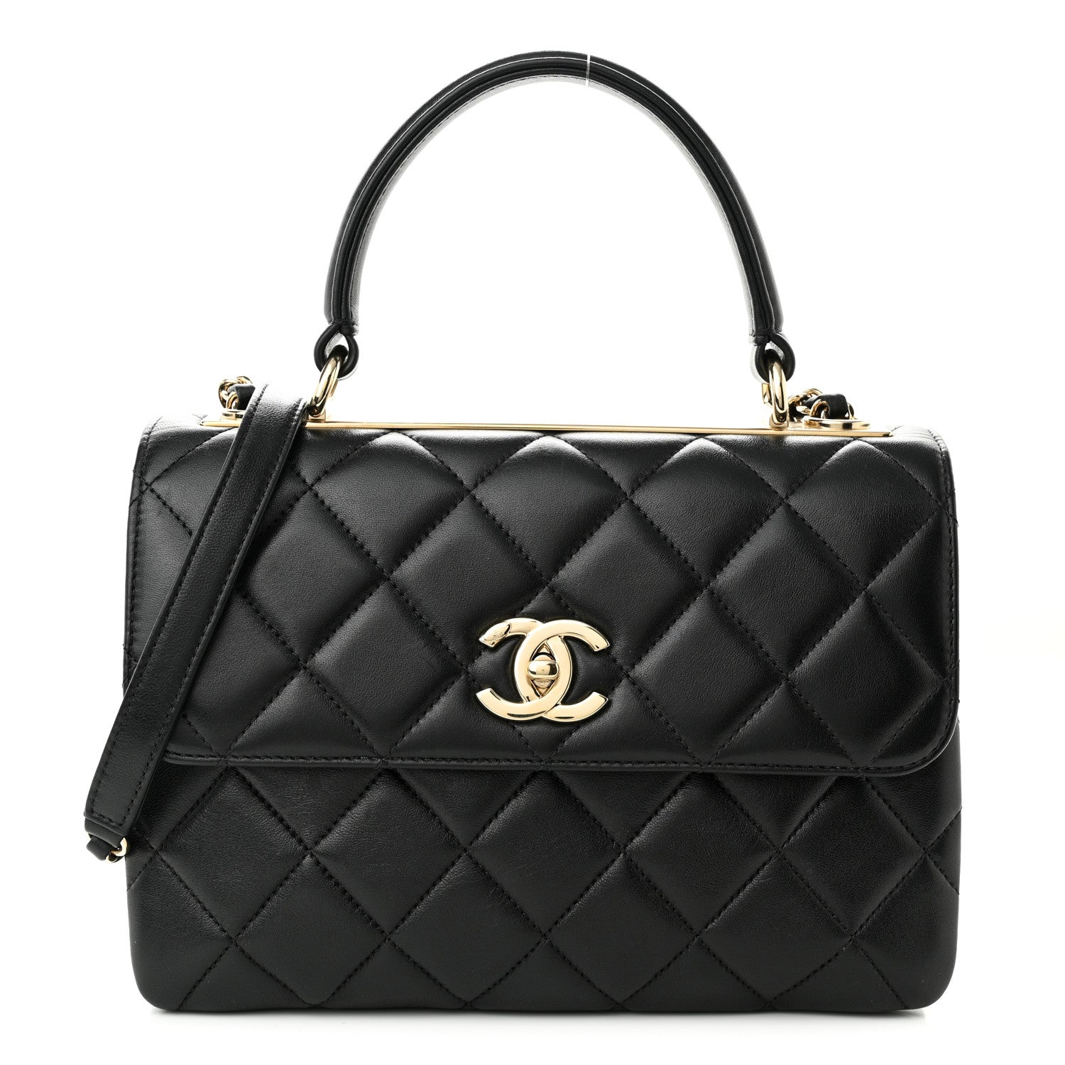 Chanel Lambskin Quilted Small Trendy CC Dual Handle Flap Bag Black 1 of 10