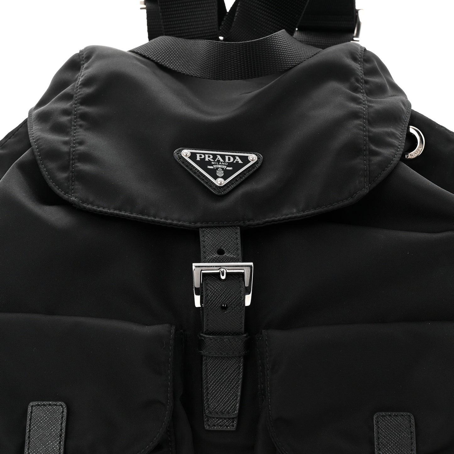 Tessuto Nylon Saffiano Medium Backpack Black