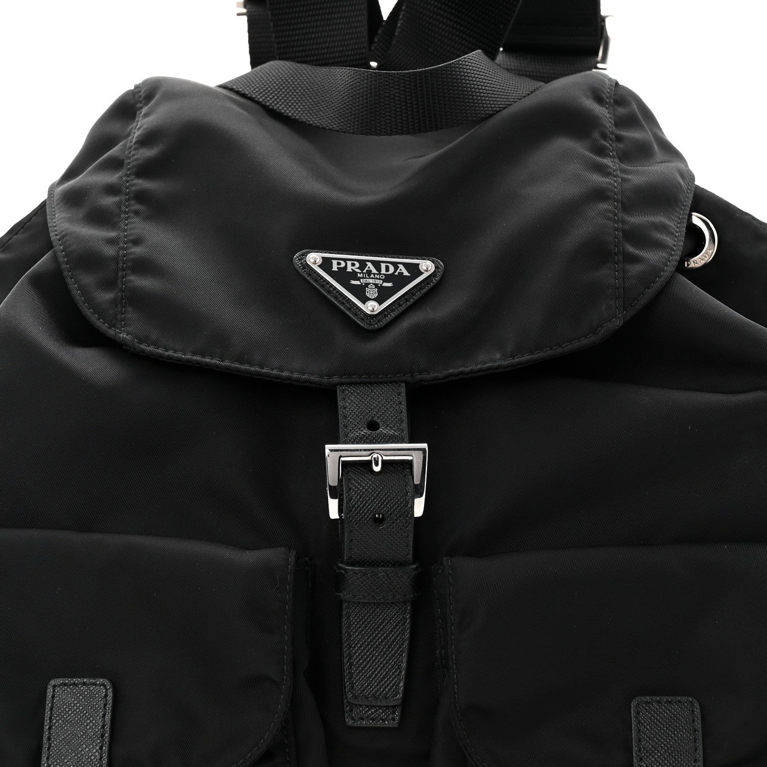 Prada Tessuto Nylon Saffiano Medium Backpack Black 8 of 10