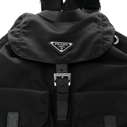 Prada Tessuto Nylon Saffiano Medium Backpack Black 8 of 10