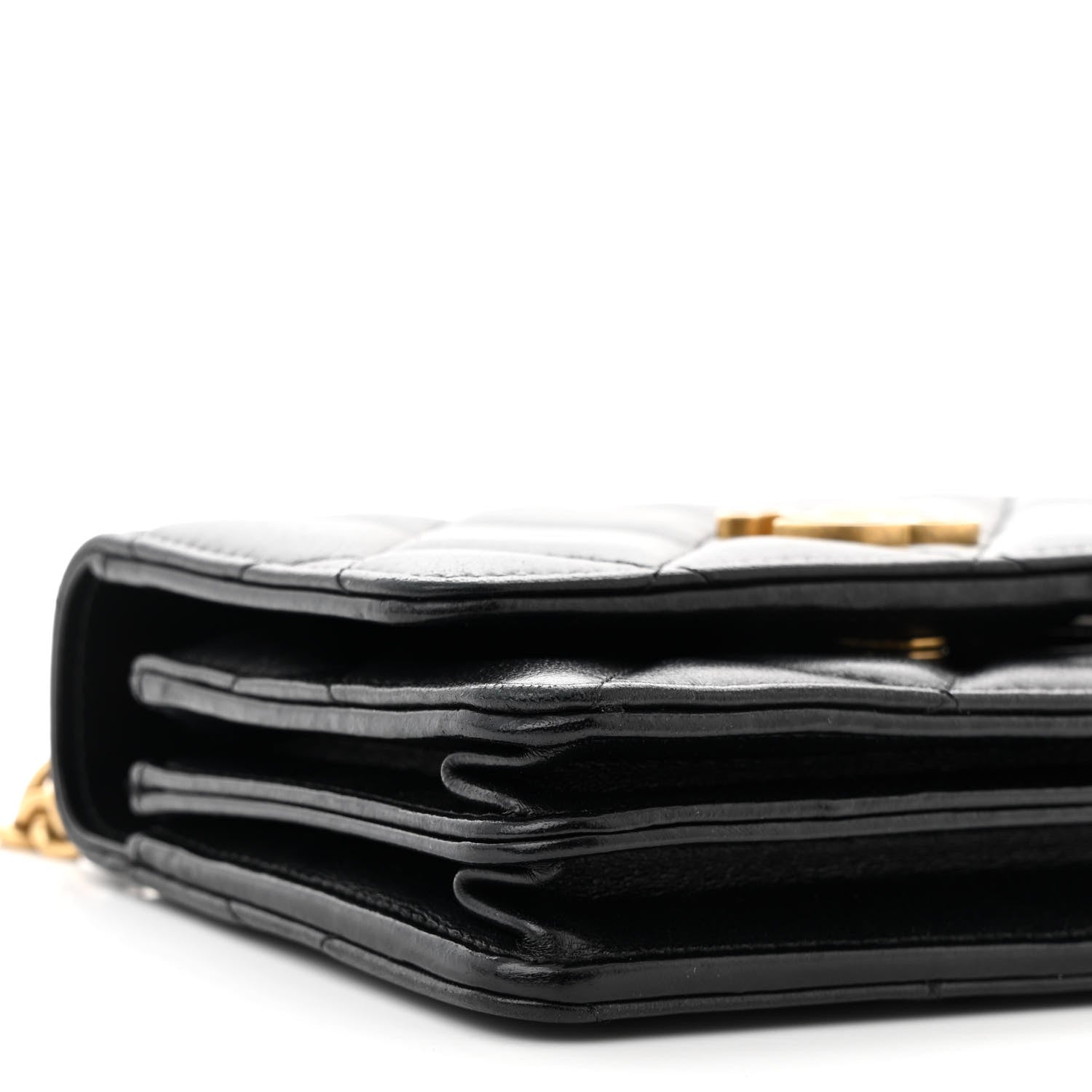 Chanel Lambskin Enamel Quilted Pending CC Clutch With Chain Black 9 of 11
