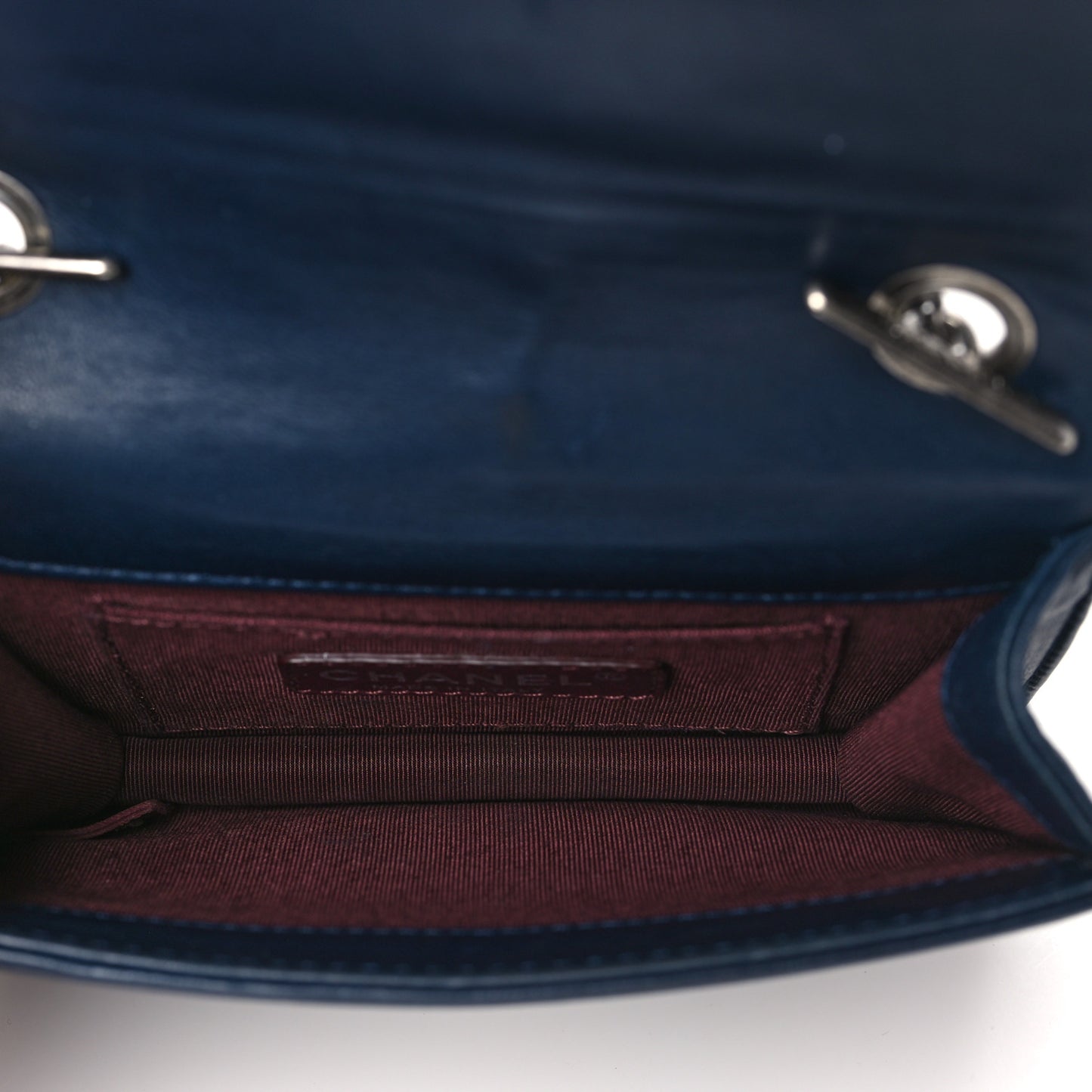Plexiglass Lambskin Mini Boy Brick Flap Blue