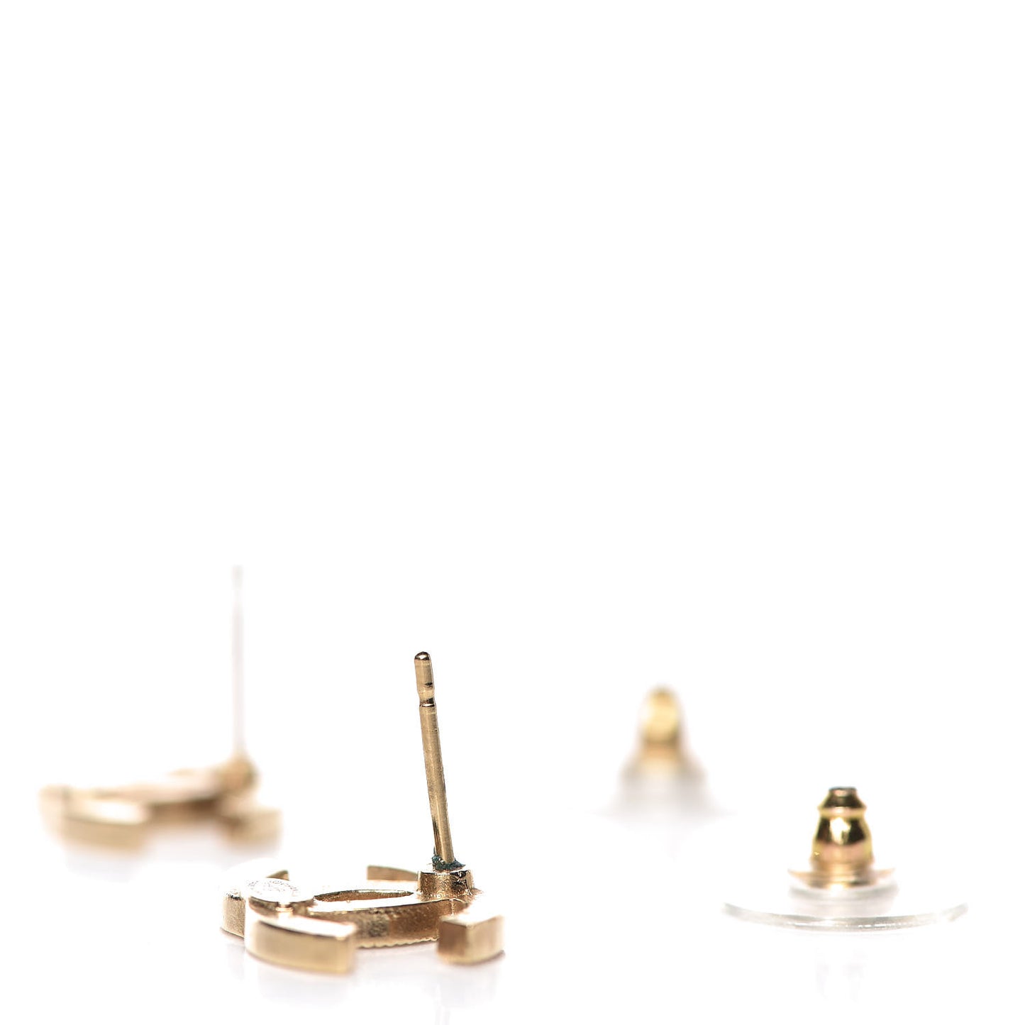 Crystal CC Earrings Light Gold