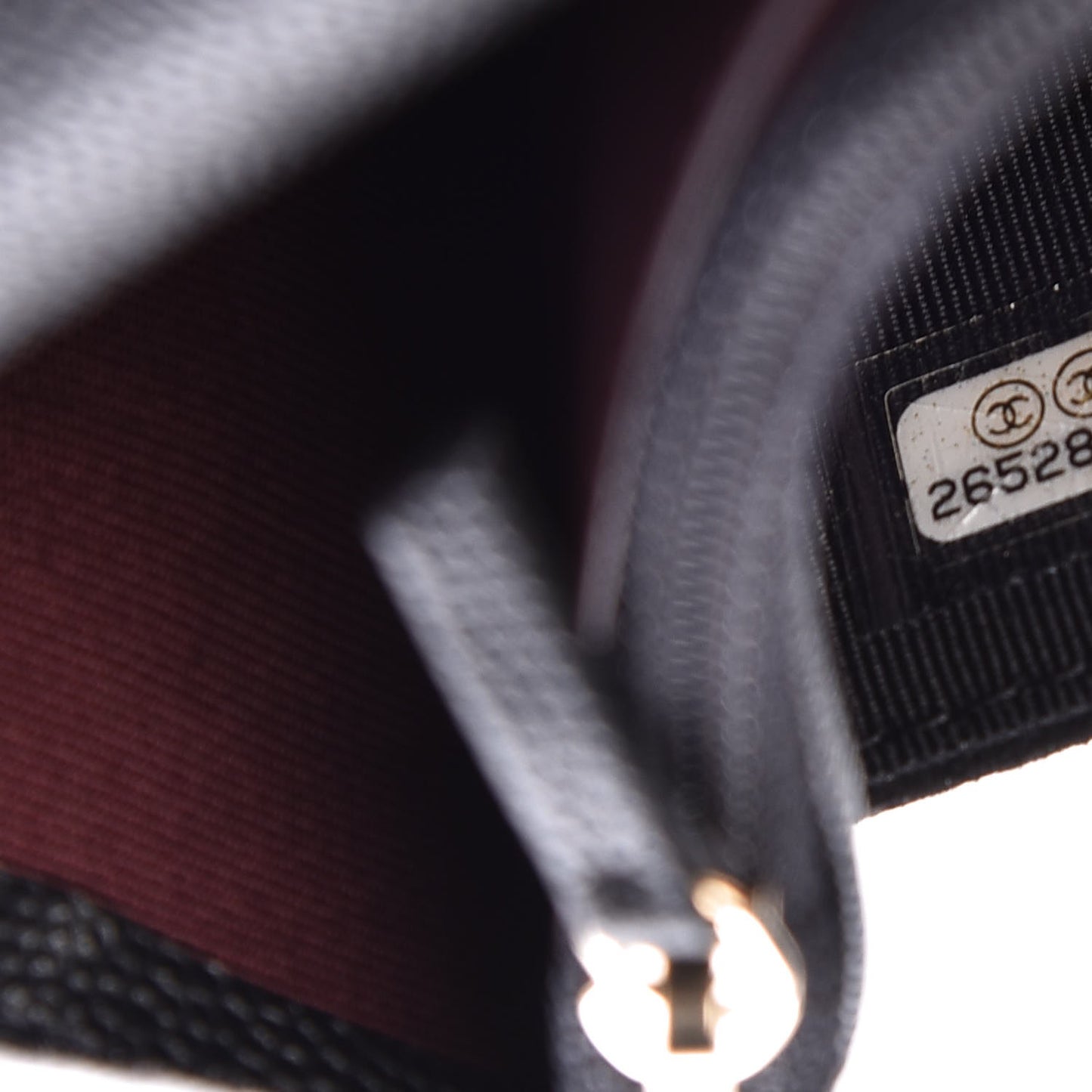 Caviar Suede Stitched Lady Coco Wallet On Chain WOC Black