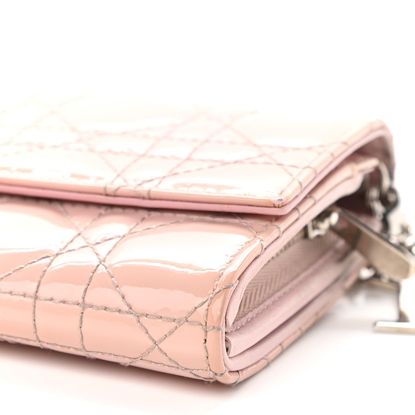 Patent Cannage Rendezvous Chain Wallet Pale Pink