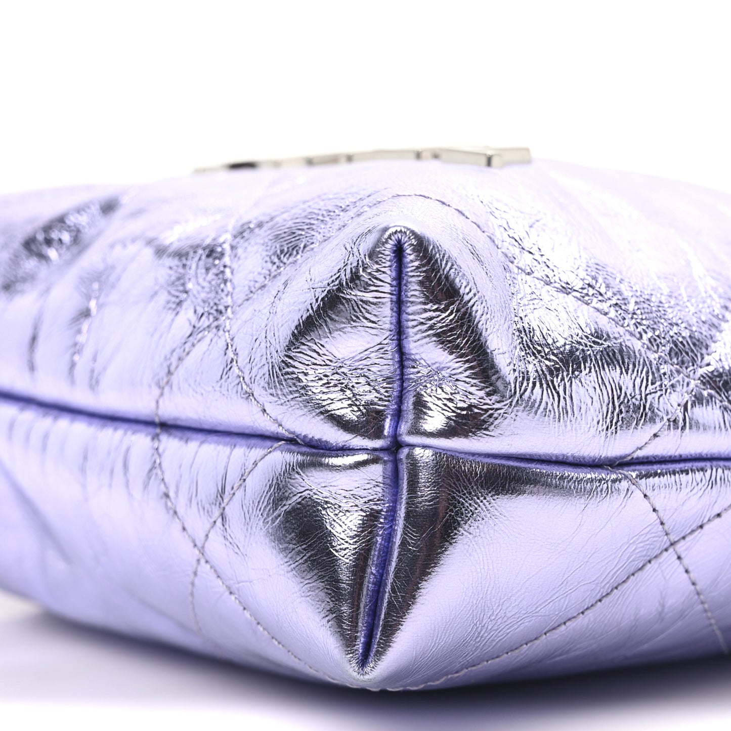 Metallic Calfskin Quilted Mini Chanel 22 Lilac
