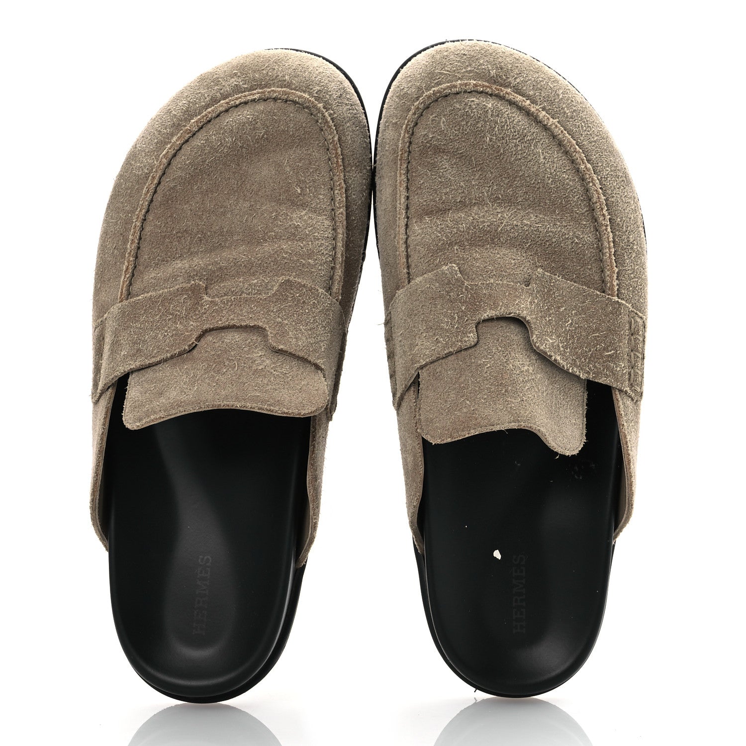 Hermes Suede Calfskin Womens Go Mules 41 Beige Sable 2 of 13