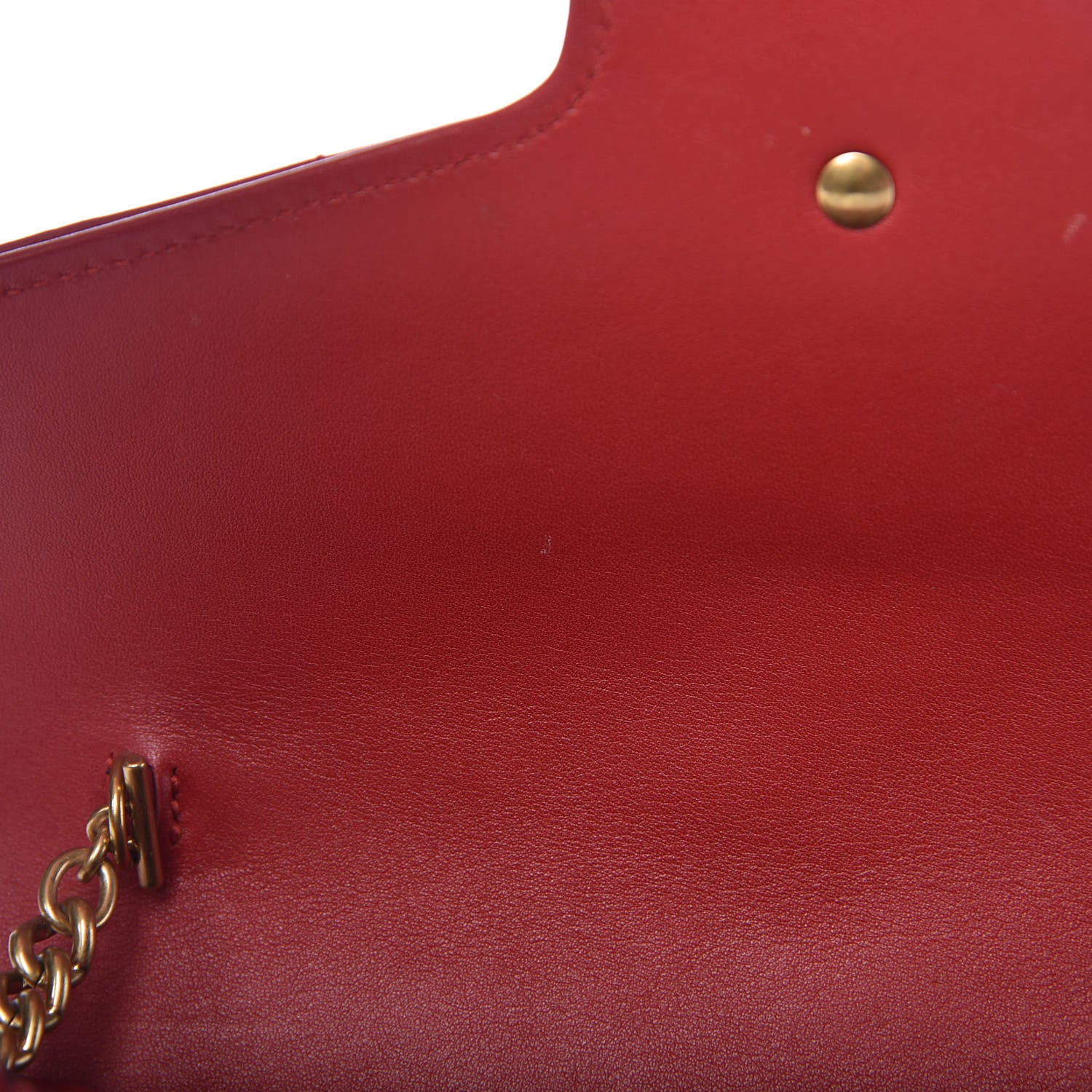 Gucci Calfskin Matelasse GG Marmont Chain Wallet Hibiscus Red 9 of 13