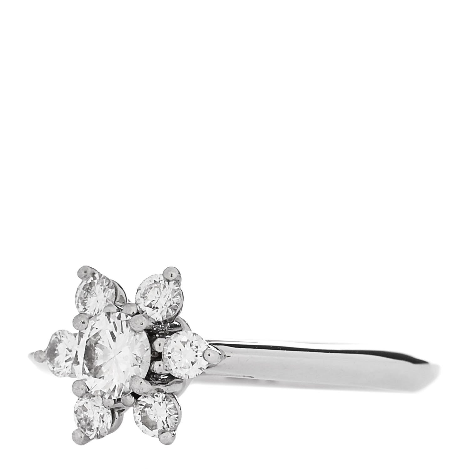Tiffany Platinum Diamond Flower Ring 50 5.25 3 of 5