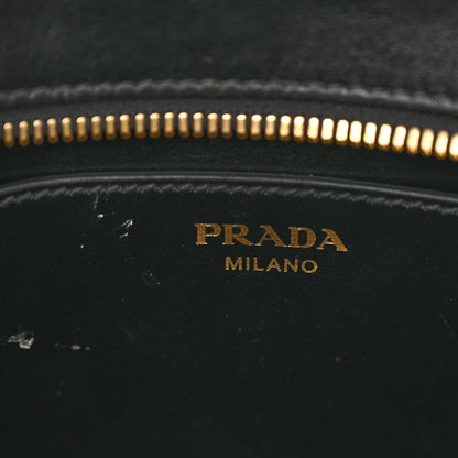 Prada Saffiano City Calfskin Esplanade Crossbody Bag Black 7 of 9