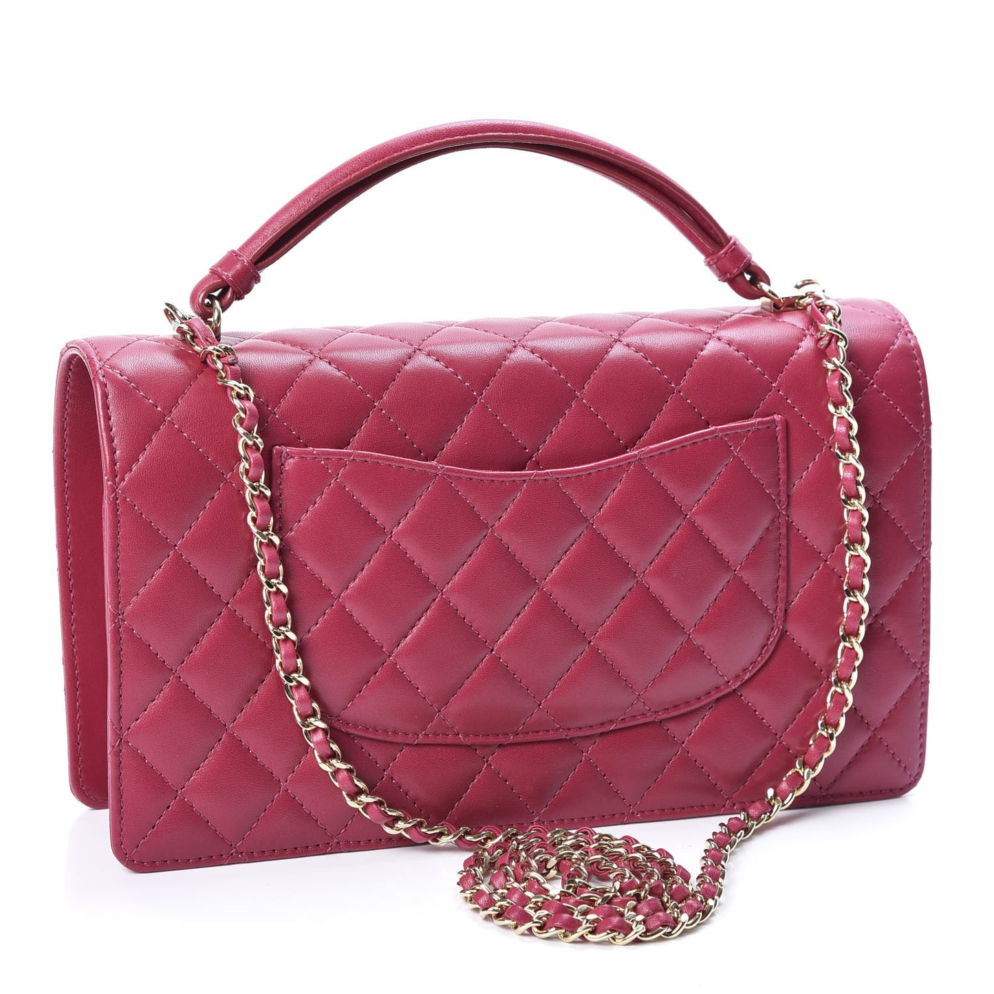 Lambskin Quilted Small Citizen Chic Flap Dark Pink