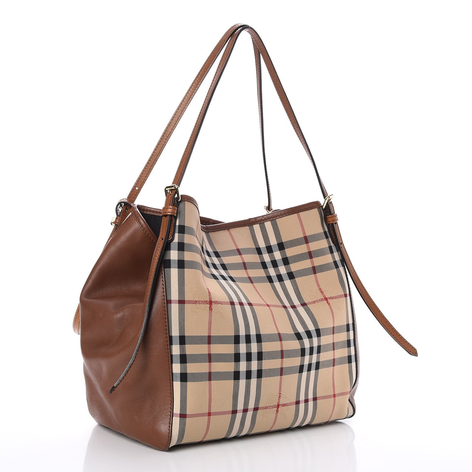 Burberry Horseferry Check Small Canterbury Tote Honey 3 of 8