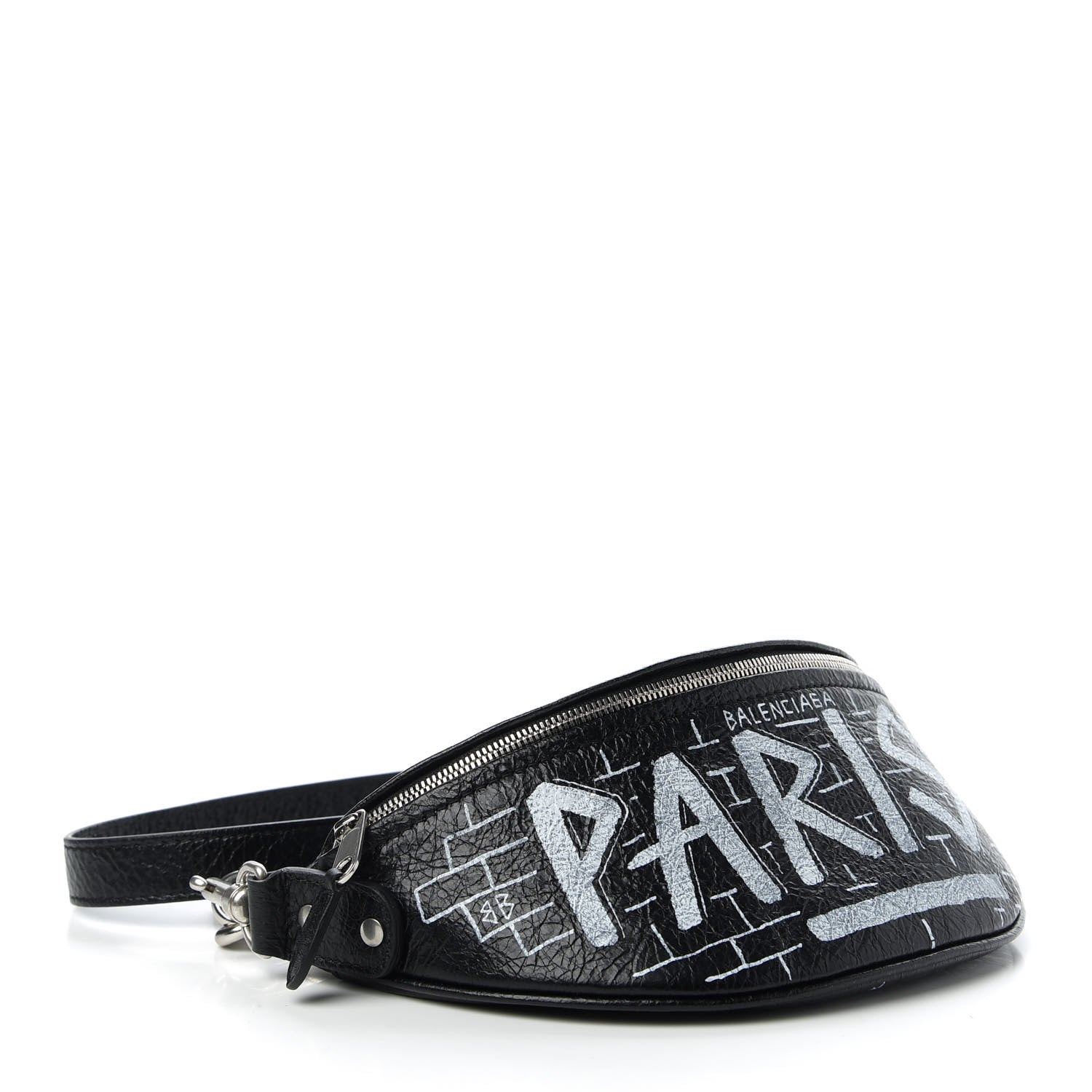 Balenciaga Agneau Arena Graffiti All Over XXS Souvenir Belt Bag Black White 4 of 10
