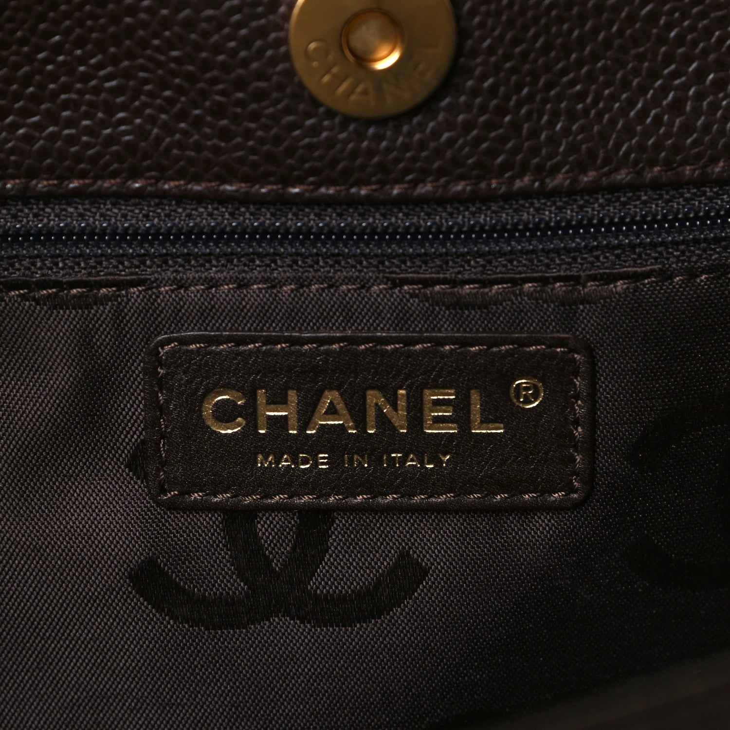 Chanel Caviar Quilted Shopping Tote Dark Brown 7 of 7